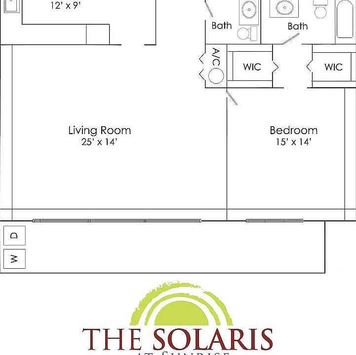 1/1 1100 sq ft for $975