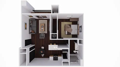 Floor plan The Bend - 1 Bedroom