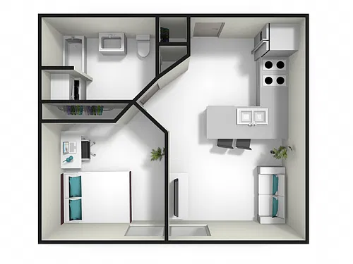 Floor plan 1BR/1BA