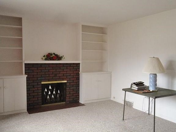 Living room with built-ins.