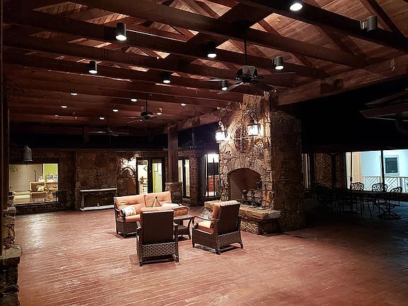 Cedar pavilion at night