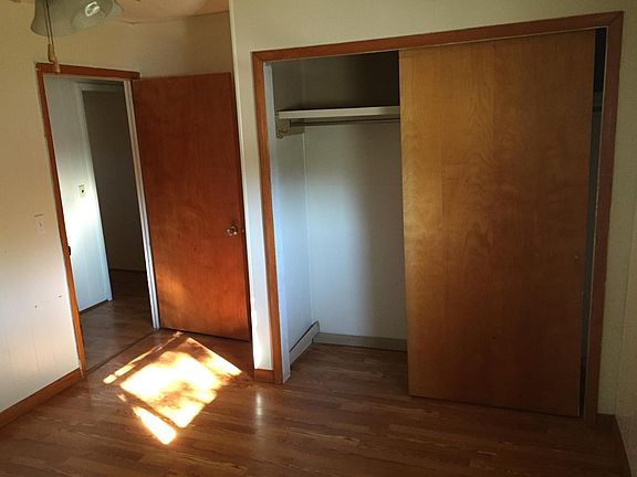 Master bedroom showing closet