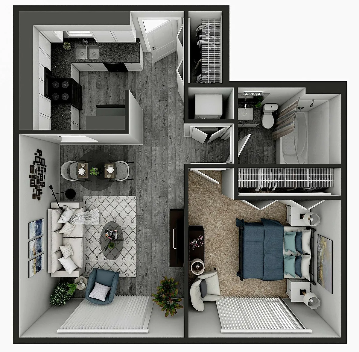 Floor plan 1 Bedroom 1 Bathroom