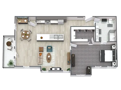Floor plan 1 Bedroom Silver