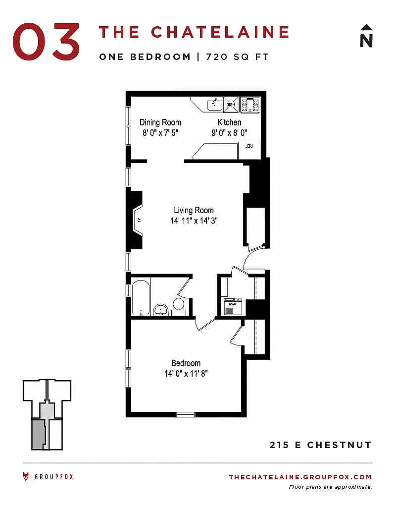 Floor plan One Bedroom