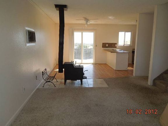living room w/ wood stove