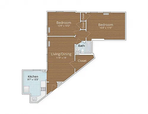Floor plan Two Bedroom