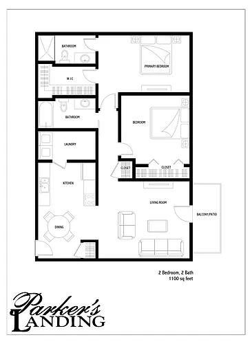 Floor plan 2 Bed 2 Bath