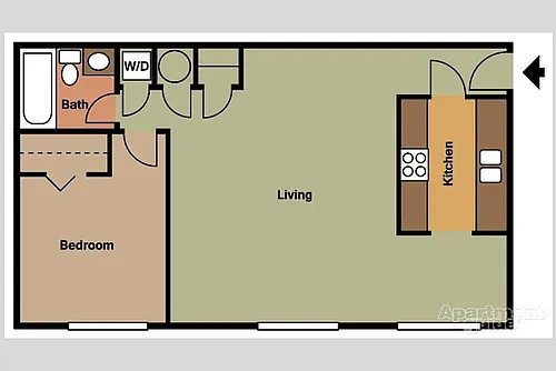 Floor plan One Bedroom - One Bath