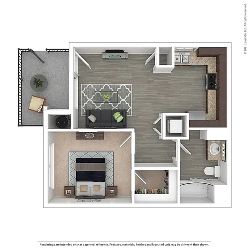 Floor plan 1 Bedroom Plan B