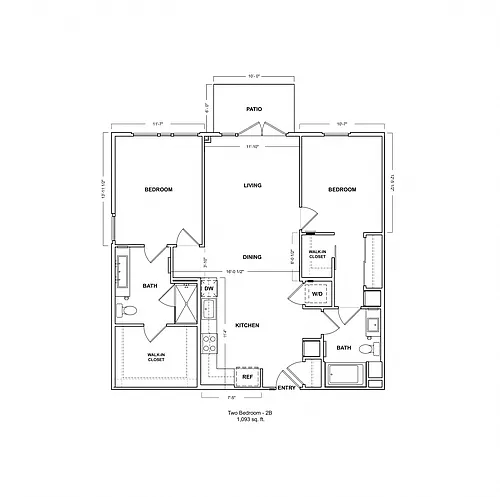 Floor plan 2B-Floorplan - Balcony/Patio