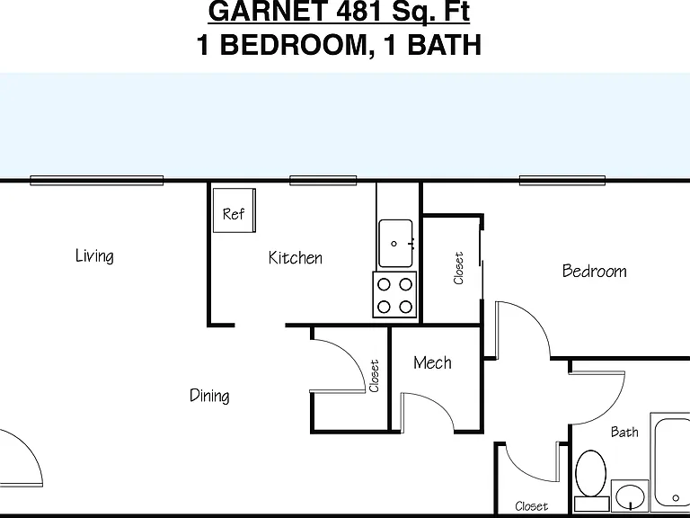 1BR/1BA Garnet 1BR/1BA Garnet