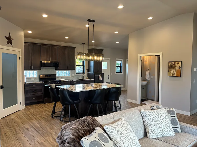 kitchen from living room sleeper sofa