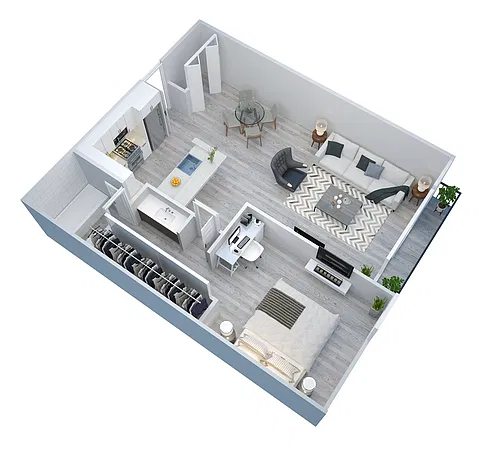 Floor plan One Bedroom - Type B