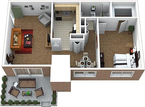Floor plan 1Bedroom 1Bathroom