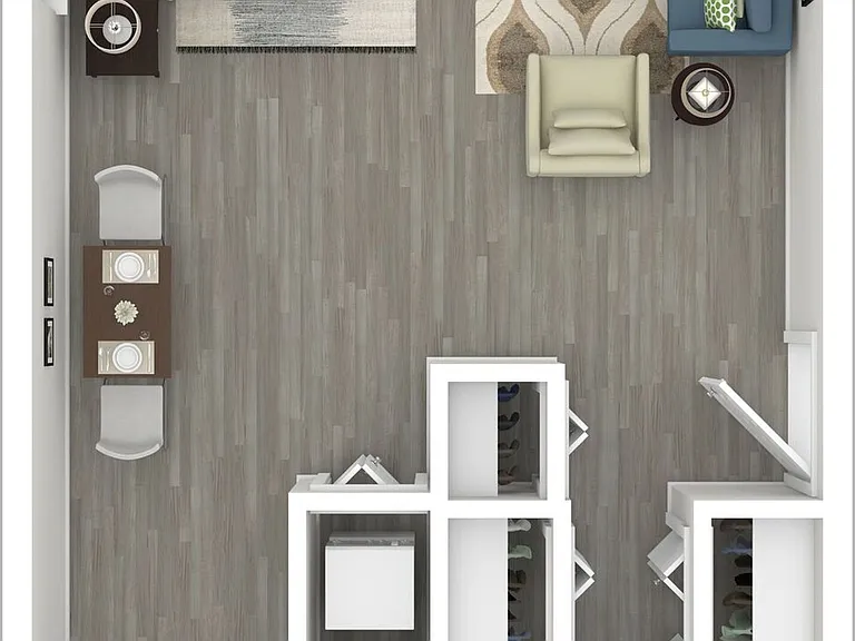 Studio D - 385 sq ft, with large living area