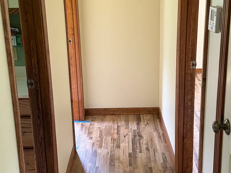 Main floor hallway with new flooring.