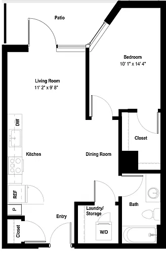 Floor plan 1X1 D