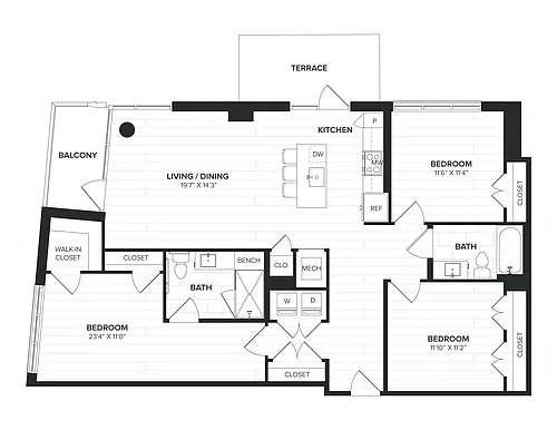 Floor plan 03BR-02
