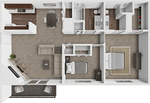 Floor plan 2 bed 2 bath
