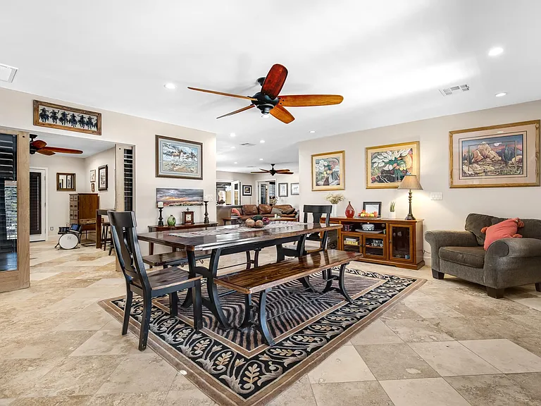 Dining area is spacious and can seat up to 8.
