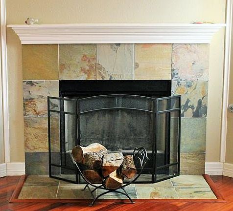 Wonderful fireplace w/ tile