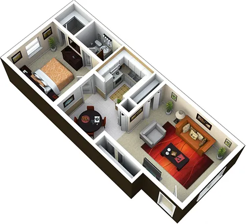 Floor plan 1 Bed/1 Bath