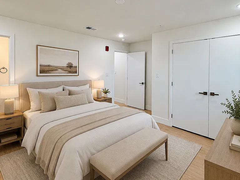 Virtually staged to help show possible furniture layout and use of space.
