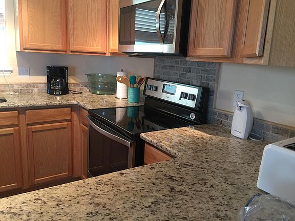 Fully stocked kitchen.
