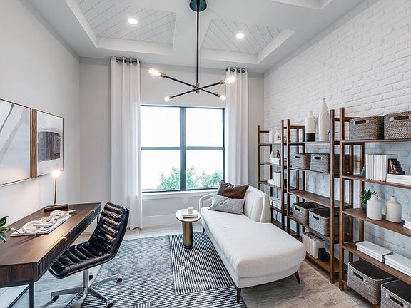 Den with French doors, perfect for a home office