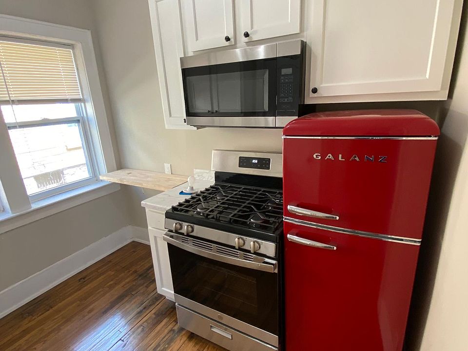 Modern Retro appliances 
White kitchen cabinets