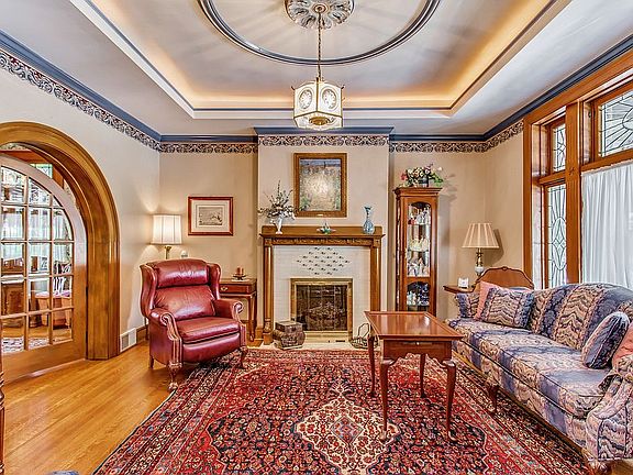 Gas fireplace adds warmth