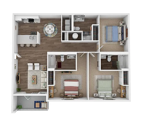 Floor plan 3 Bedroom Three Bathroom