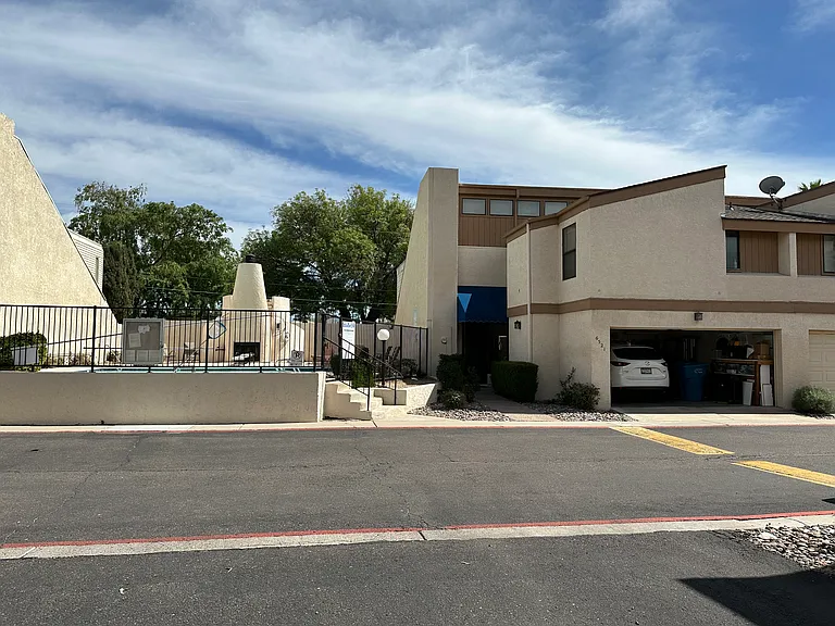 View of enclosed community pool next to our unit.