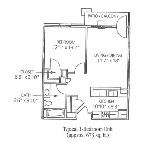 Floor plan One Bedroom