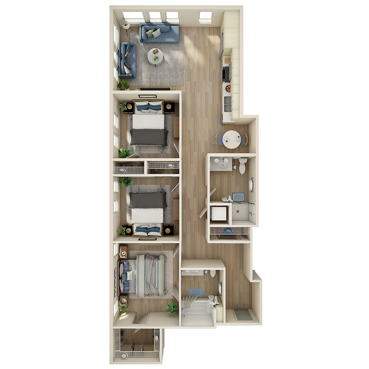 Floor plan 3 Bed, 2 Bath - A
