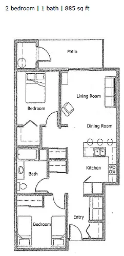Floor plan Prairie View 2x1