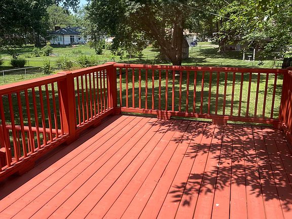Back deck with large back yard