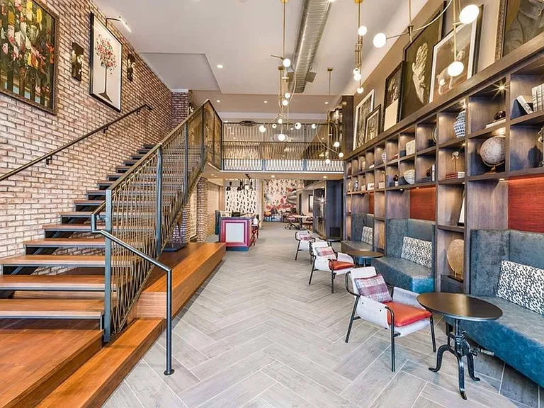 Work from home in the hotel-inspired lobby or explore the unique artwork while you visit with the leasing team.