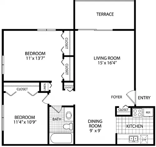 Floor plan Two Bedroom