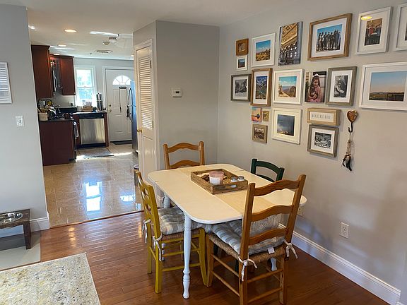 Dining area looking into kitchen.