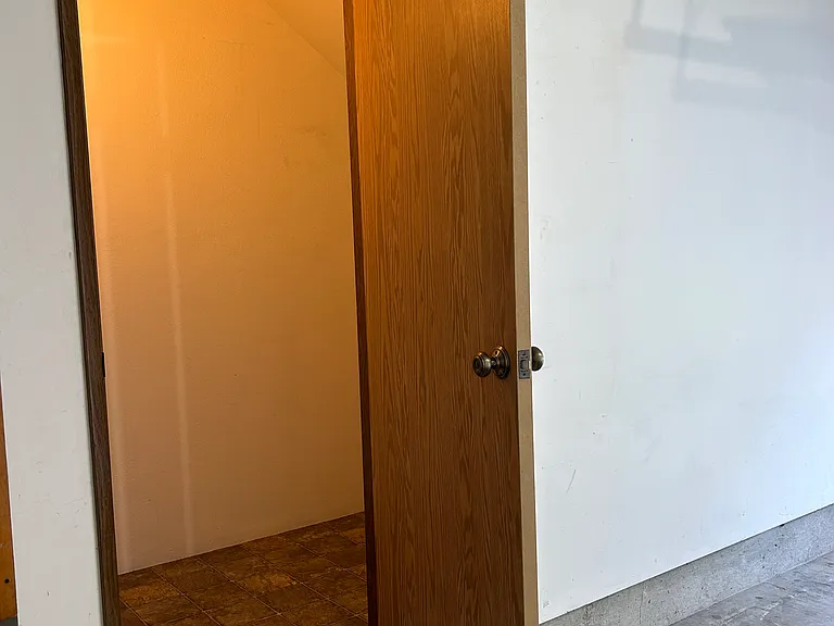 Spacious storage closet in garage