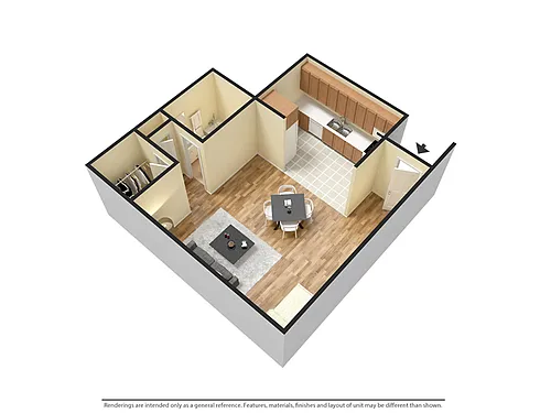 Floor plan 1 Bedroom 1 Bath