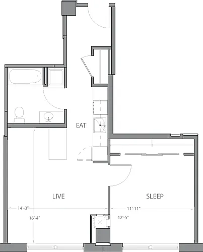 Floor plan 1 Bedroom F