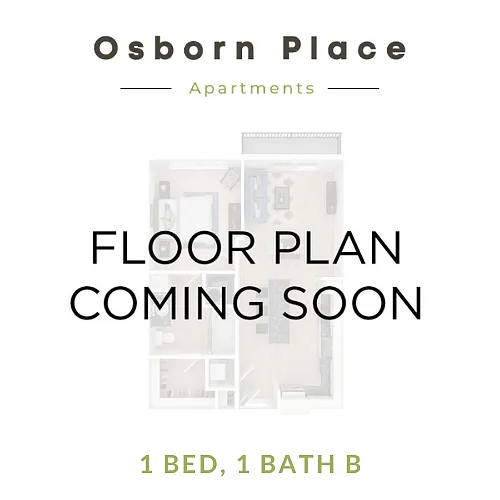 Floor plan 1 Bed - 1 Bath B