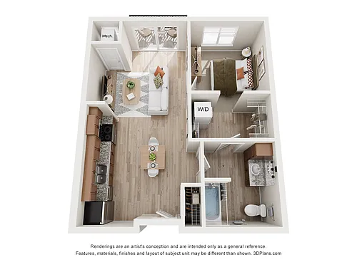 Floor plan Cypress - 60% AMI (BLDG II)