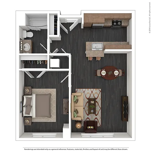 Floor plan 1 Bedroom One Bath