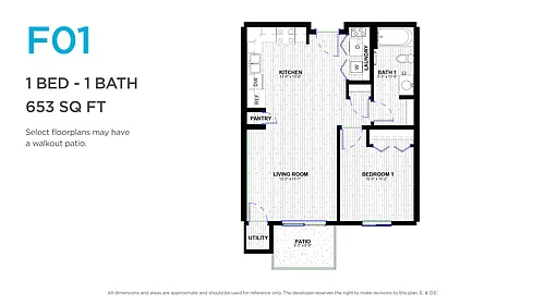 Floor plan One Bedroom One Bath