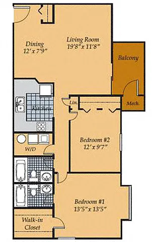 Floor plan 2 Bed Traditional