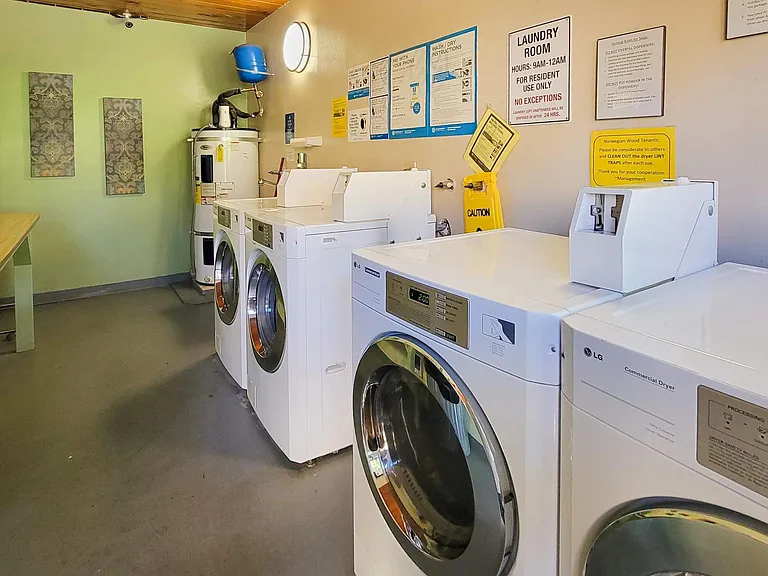 Clean and functional on site laundry room